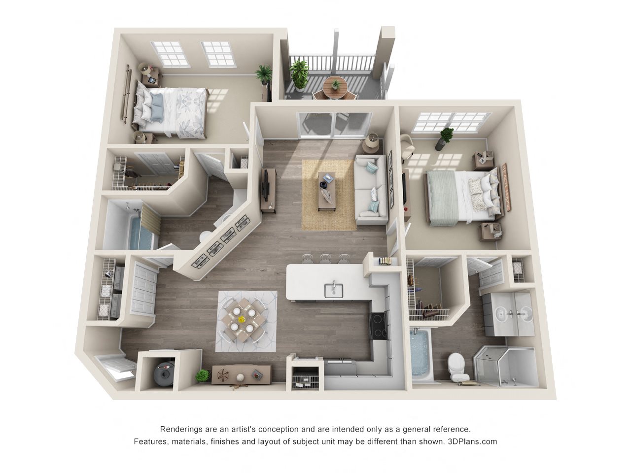 B1 2 Bedroom 2 Bath Floorplan B1 2 Bedroom 2 Bath Floorplan at Savannah at Park Central, Orlando, FL, 32839